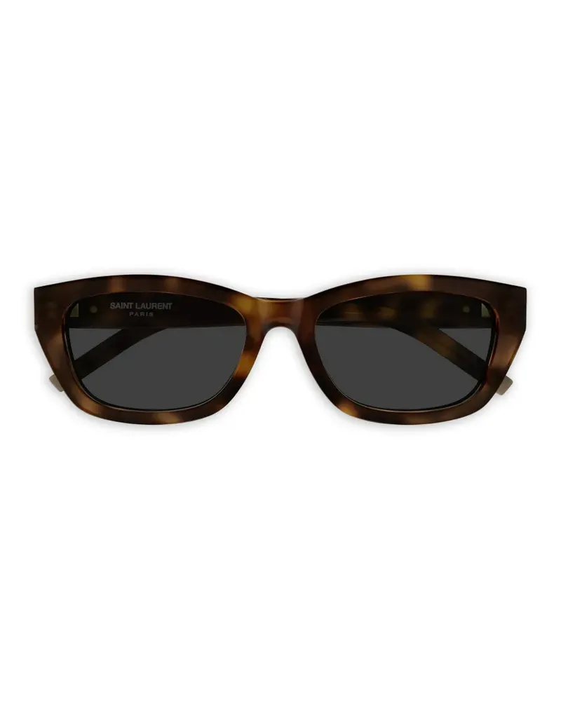 Saint Laurent Sonnenbrille mit eckigem Gestell - Braun Braun