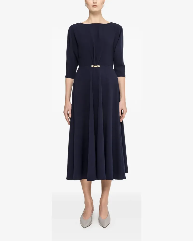 NISSA pearl detail midi dress - Blau Blau