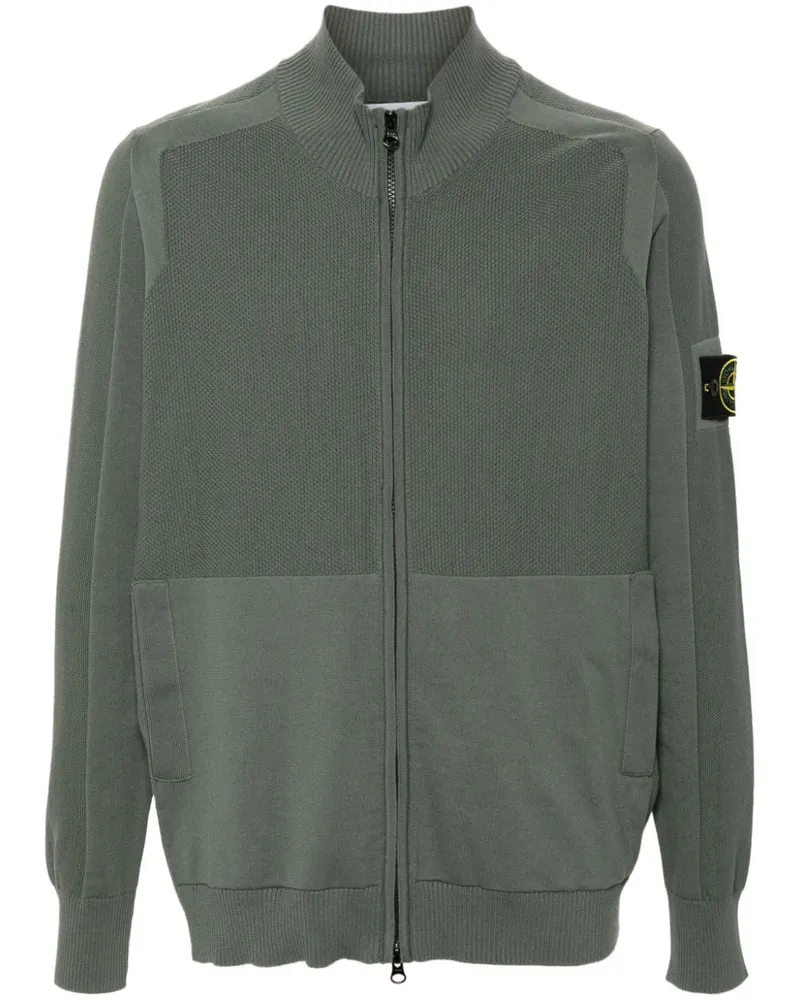 Stone Island Cardigan mit Kompass-Patch - Grün Grün