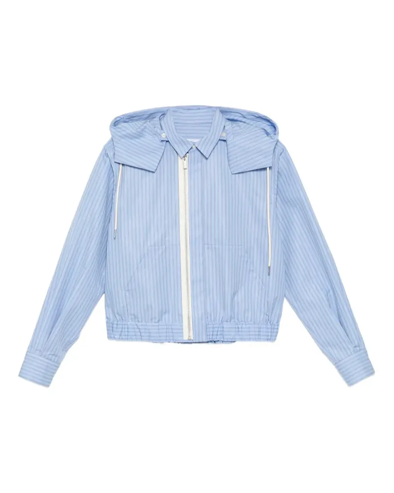 Sacai Gestreifte Kapuzenjacke - Blau Blau
