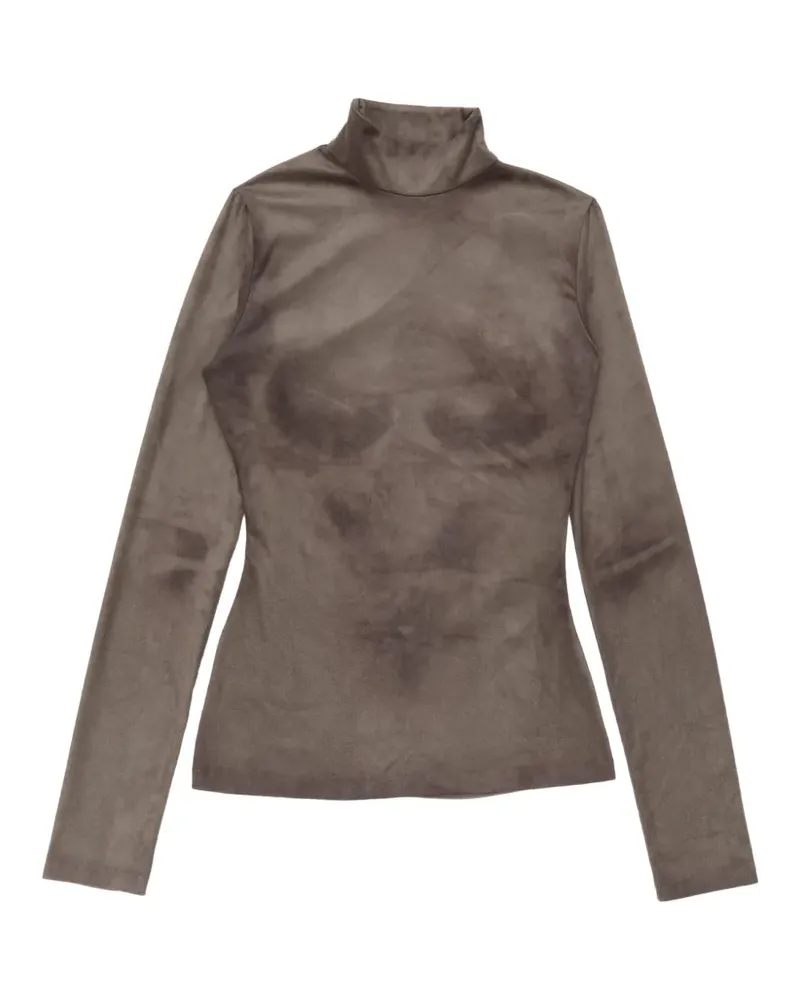 Acne Studios Stehkragen-Top mit Trompe-l'oeil-Effekt - Braun Braun