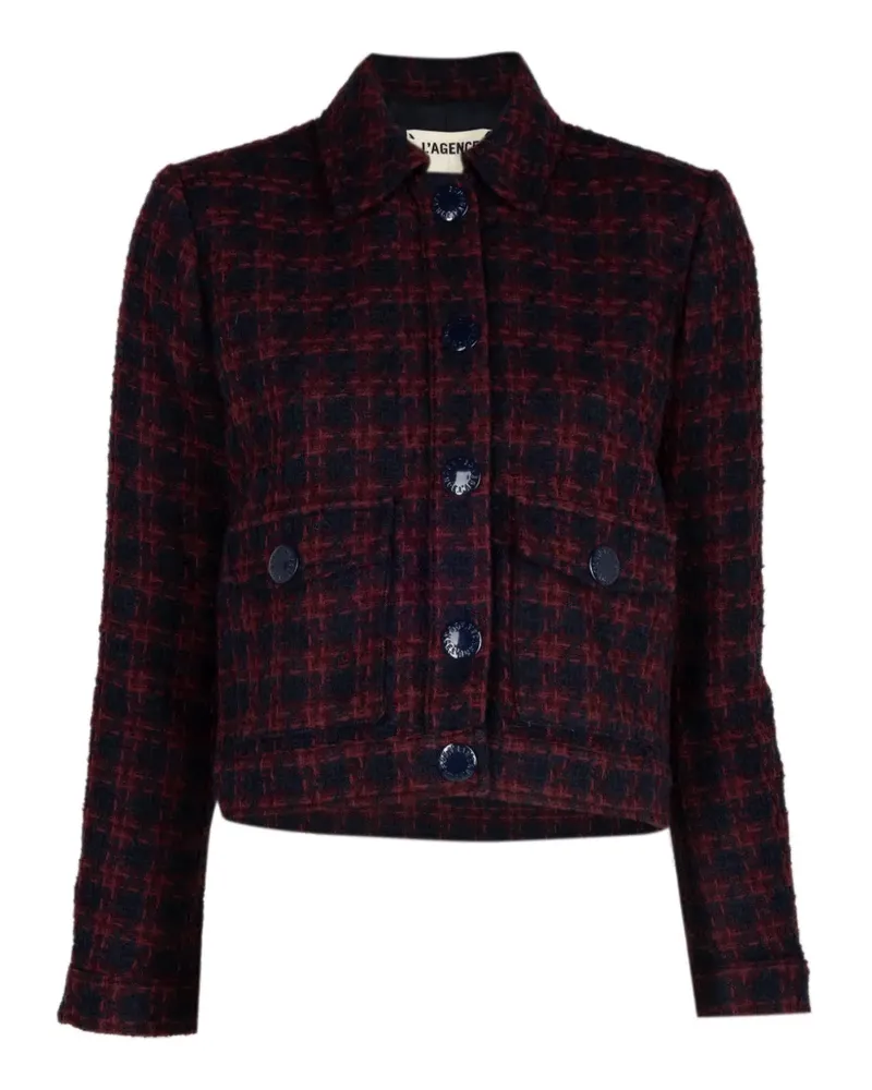 L'Agence Nyx Cropped-Jacke aus Tweed - Rot Rot