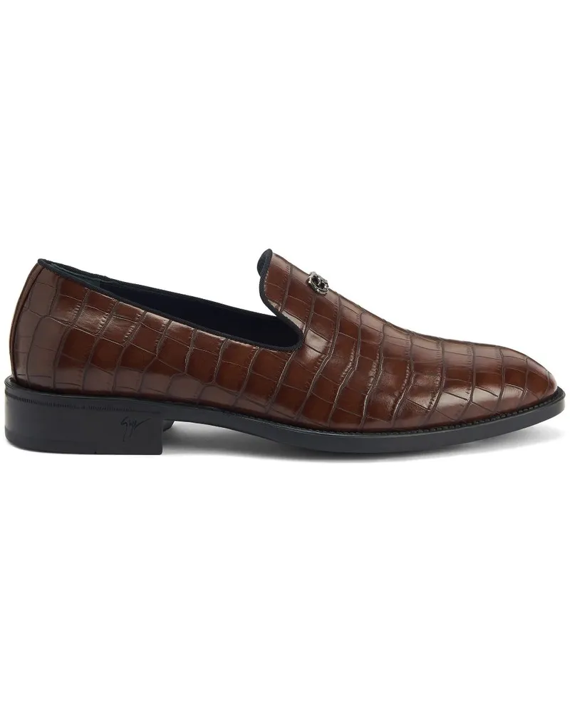 Giuseppe Zanotti Imrham Loafer mit Kroko-Effekt - Braun Braun