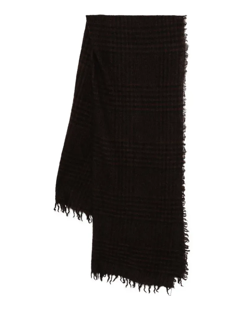 Faliero Sarti Karierter Principe Schal mit Fransen - Braun Braun