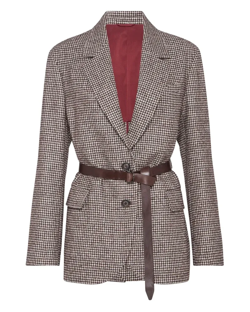 Brunello Cucinelli Blazer mit Hahnentrittmuster - Braun Braun