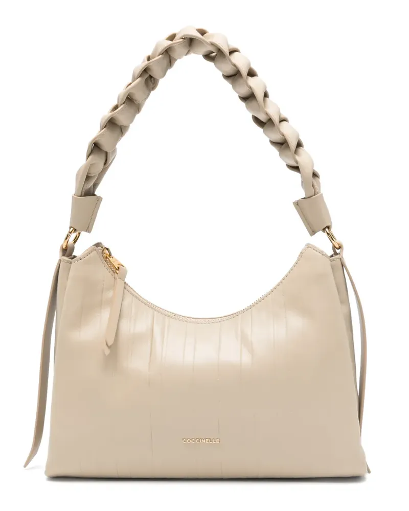 Coccinelle Boheme Schultertasche mit Flechtriemen - Nude Nude