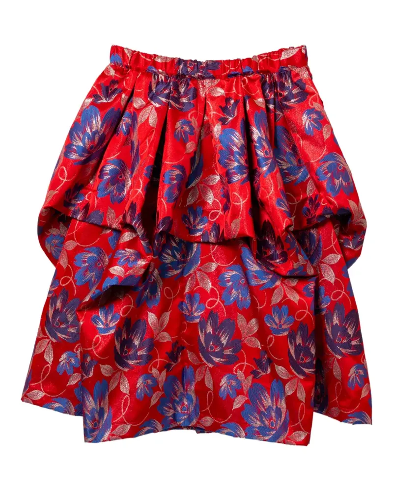 Comme des Garçons Midirock mit Blumen-Print - Rot Rot