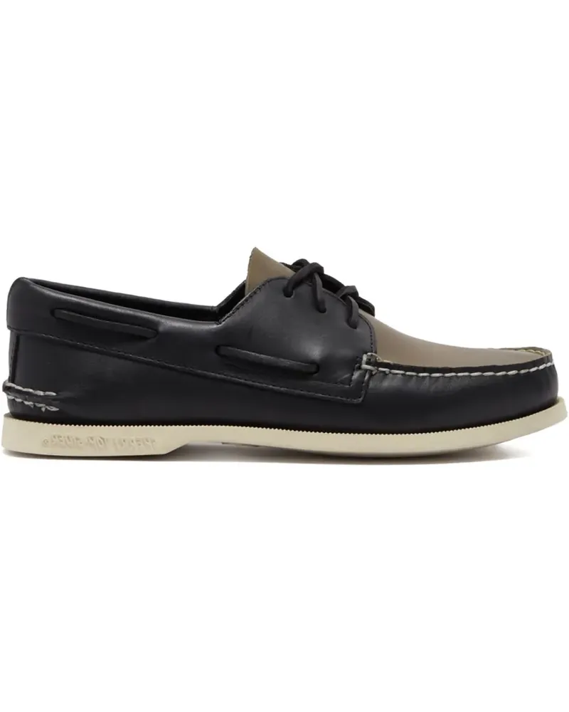 Sperry Top Sider A/O 3 Eye "Black/White" Segelschuhe - Schwarz Schwarz