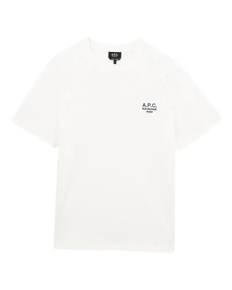 A.P.C. T-Shirt mit Logo-Print - Weiß Weiß