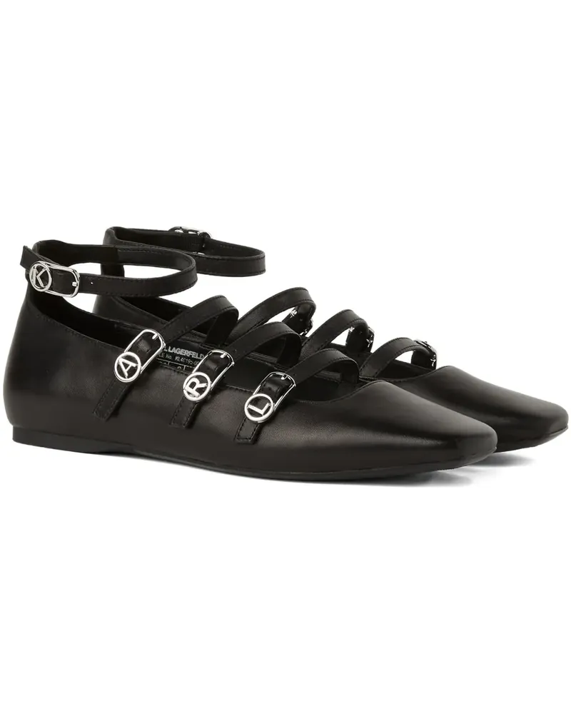 Karl Lagerfeld Ballerinas mit Riemen - Schwarz Schwarz