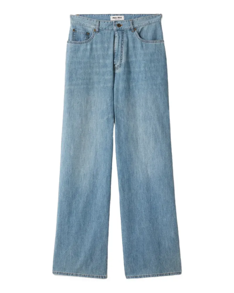 Miu Miu chambray pants - Blau Blau