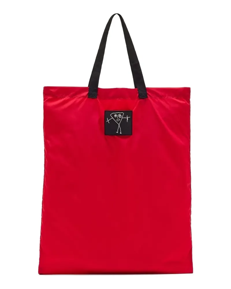 PLAN C appliqué-detail tote bag - Rot Rot