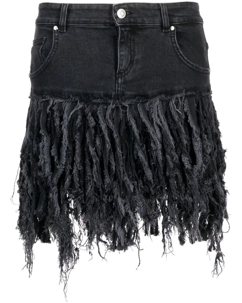 Blumarine Minirock mit Fransen - Grau Grau