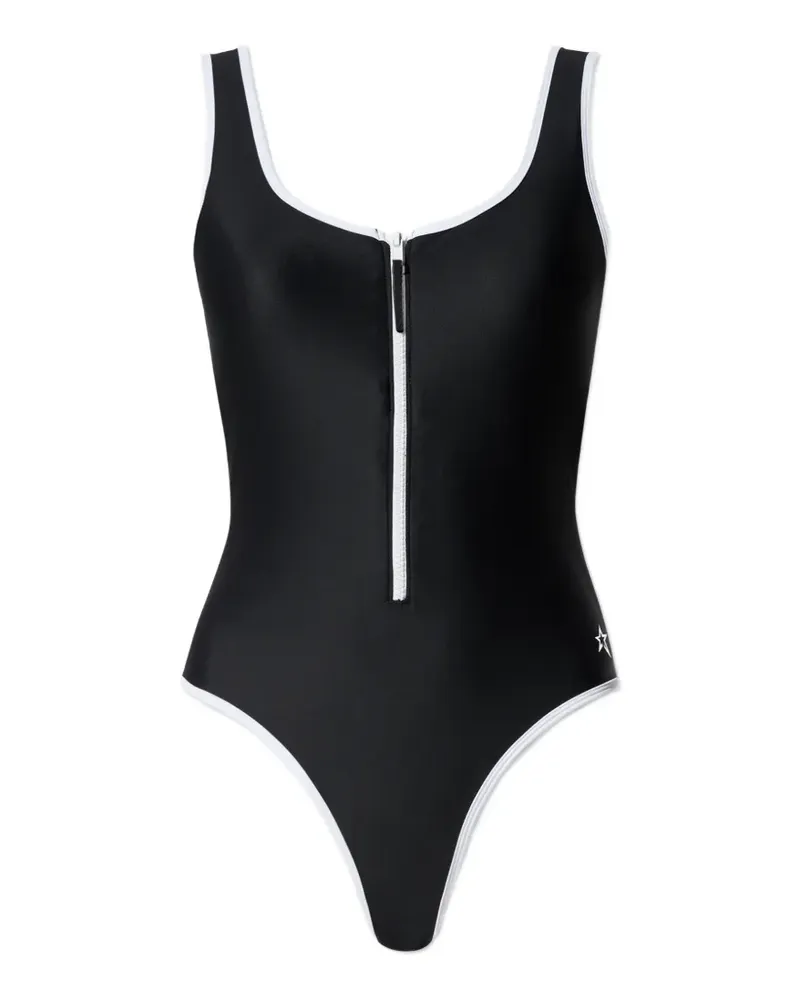 Perfect Moment two-tone zip-up swimsuit - Schwarz Schwarz
