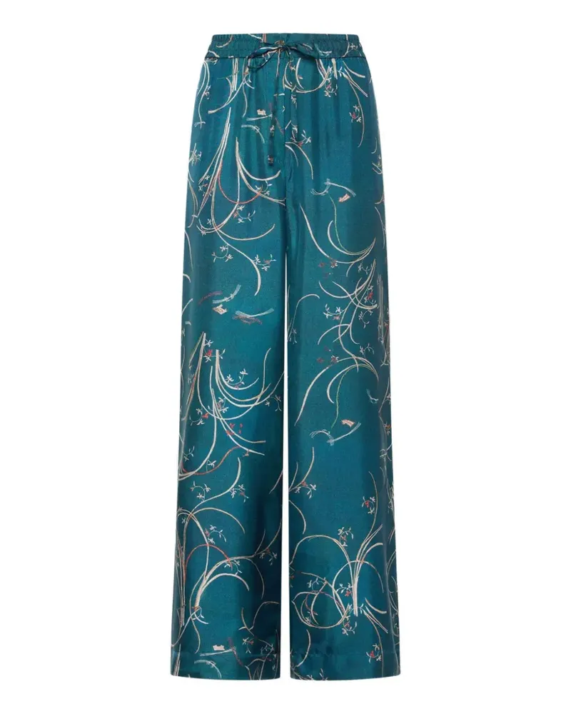 Pierre-Louis Mascia Gemusterte Aloe Hose - Blau Blau
