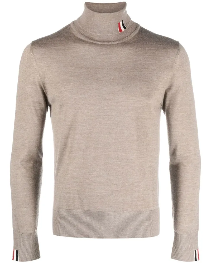 Thom Browne Fein gestrickter Rollkragenpullover - Nude Nude