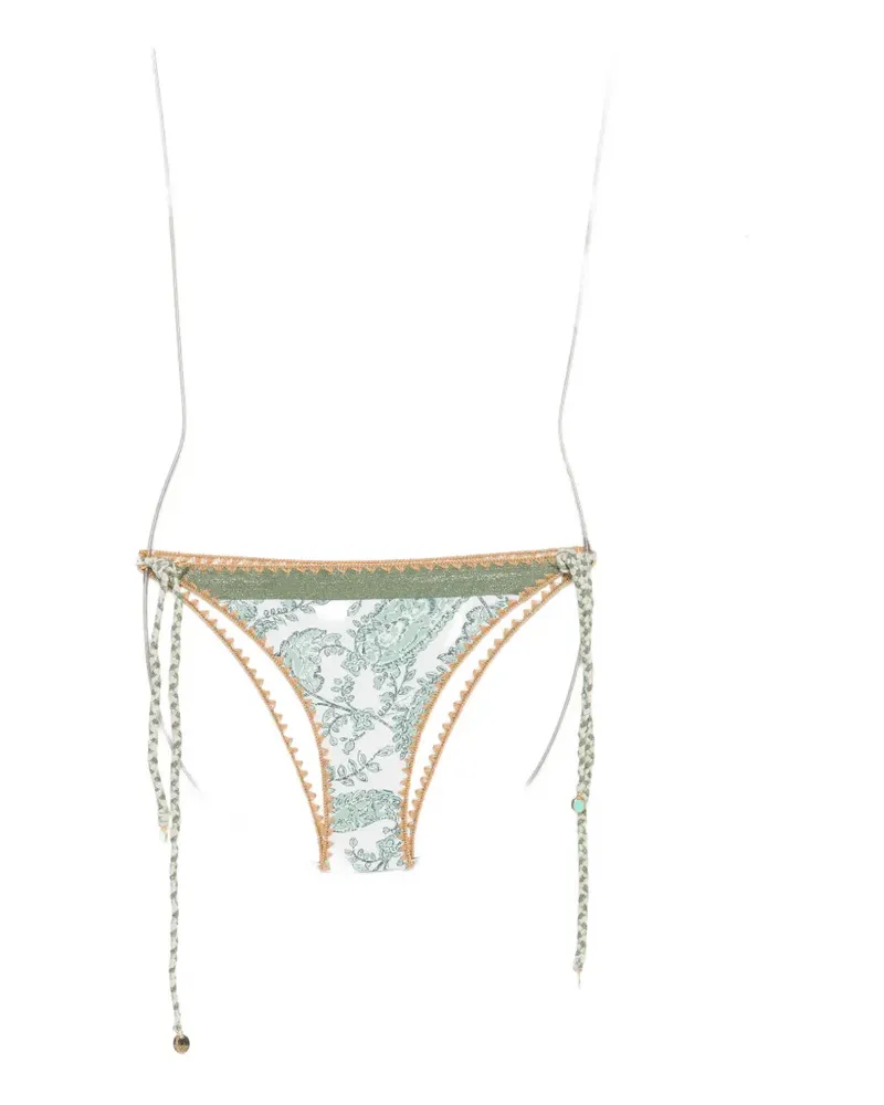 Banana Moon Blika paisley-print side-tie bikini bottoms - Grün Grün