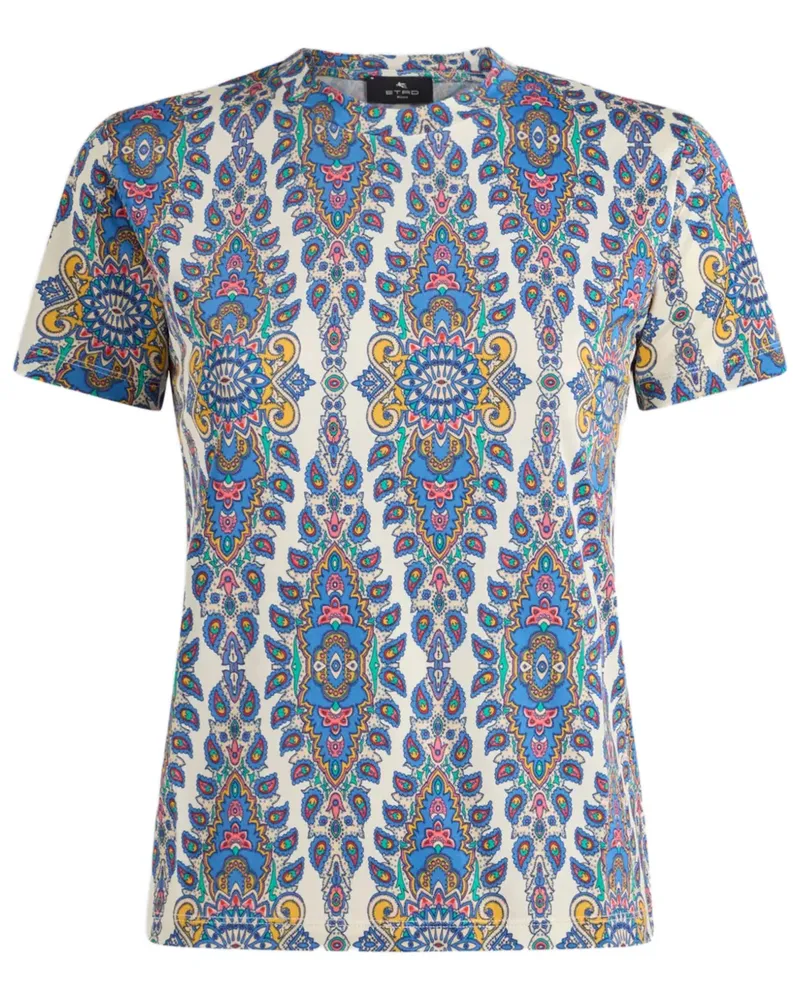Etro T-Shirt mit Paisley-Print - Weiß Weiß