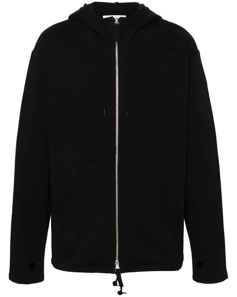 Helmut Lang Hoodie mit Logo-Stickerei Schwarz