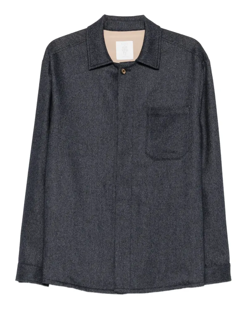 Eleventy Hemdjacke mit Brusttasche - Blau Blau