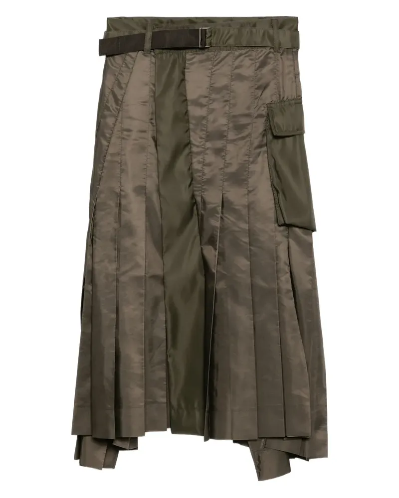 Sacai Wickelrock mit Falten - Grün Grün