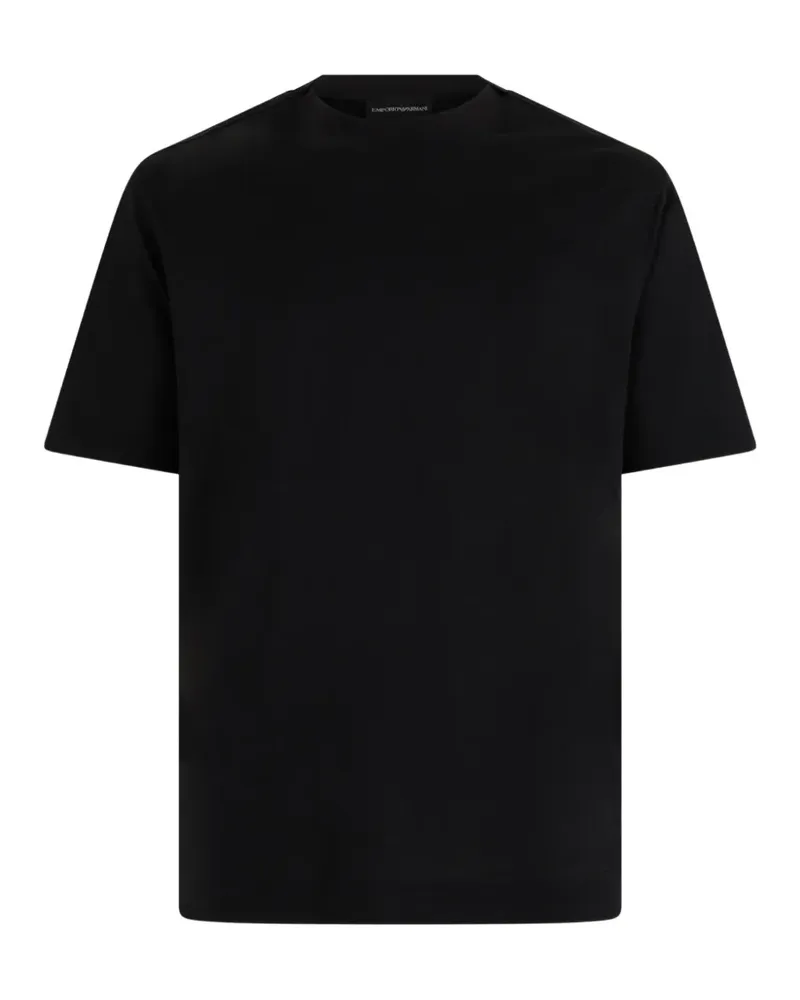 Emporio Armani jersey T-shirt with micro eagle embroidery - Blau Blau