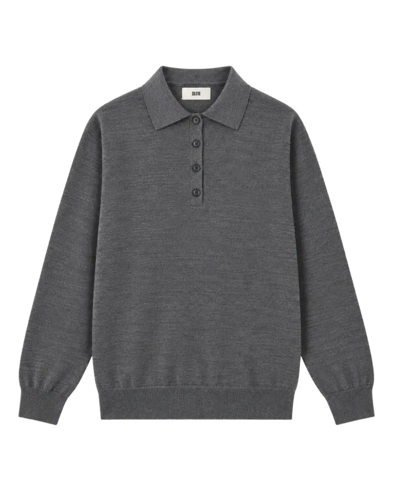 SOLOTRE button-up polo sweater - Grau Grau
