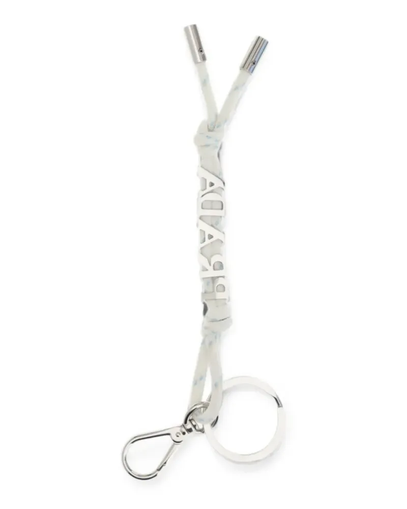 Prada logo-lettering cord keyring - Weiß Weiß