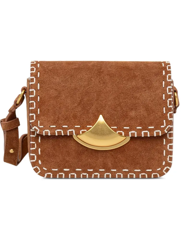 Sessùn Diviluz whipstitch-trim suede mini bag - Braun Braun