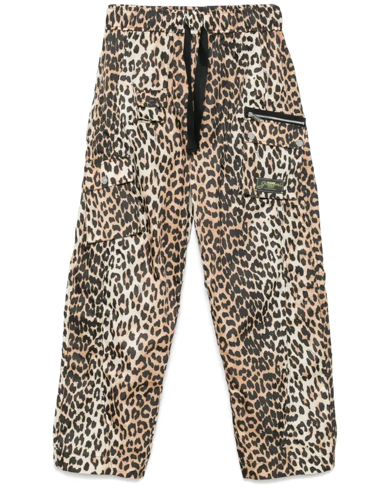 Ganni Cargohose mit Streifendetail - Braun Braun