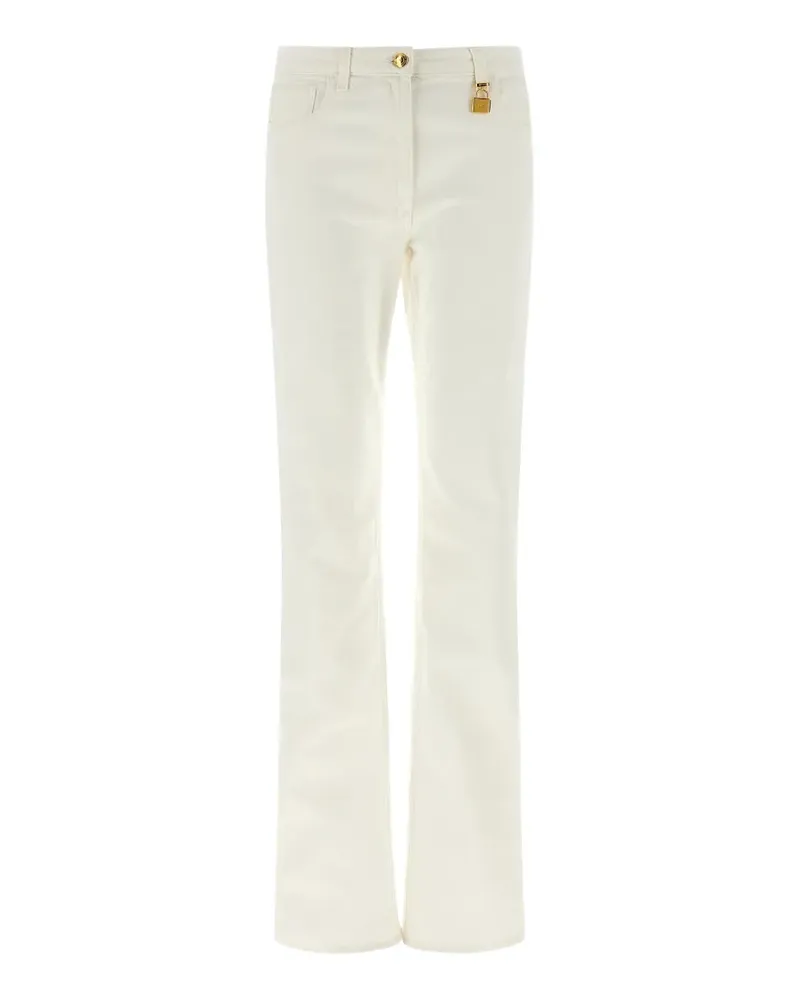 Elisabetta Franchi belt-loop padlock-detail trousers - Weiß Weiß