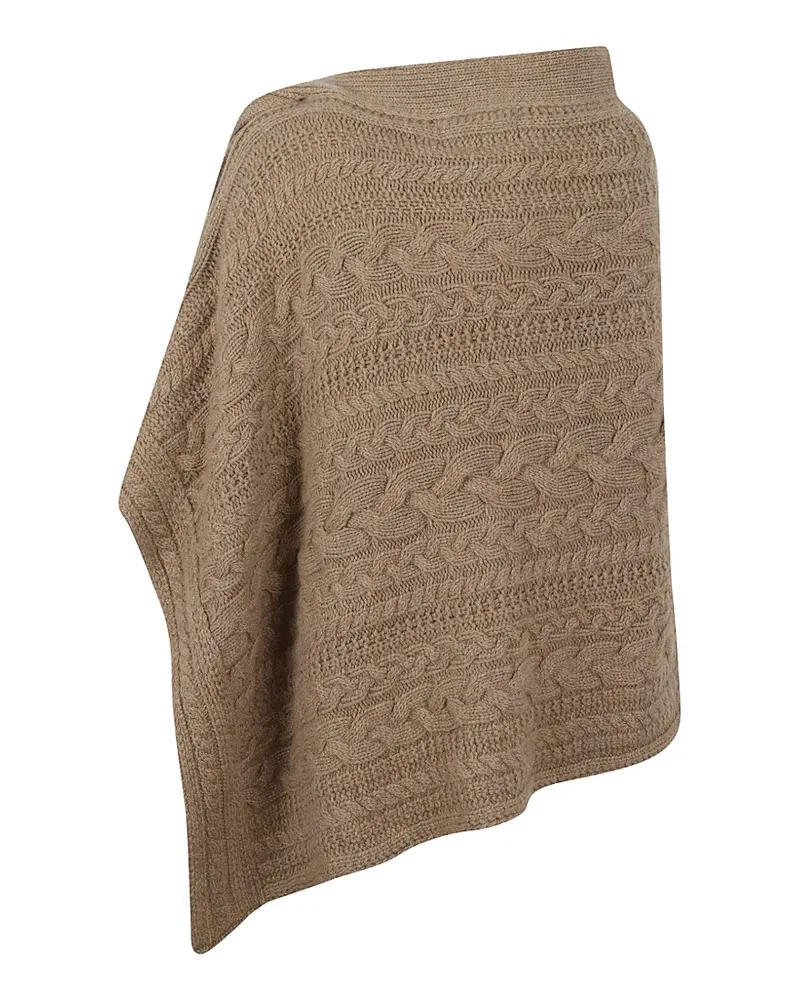 Ermanno Scervino cable-knit cashmere poncho - Nude Nude