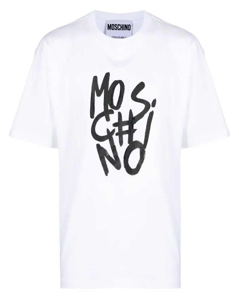 Moschino T-Shirt mit Logo-Print - Weiß Weiß