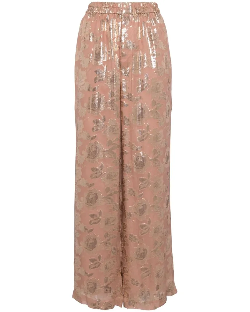 Biyan Palazzohose mit Blumenmuster - Rosa Rosa