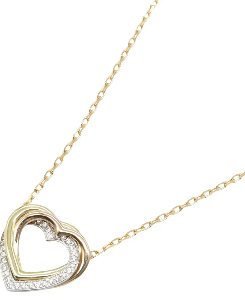 Cartier 2010s 18kt Trinity Heart Gelbgoldhalskette mit Diamant Gold