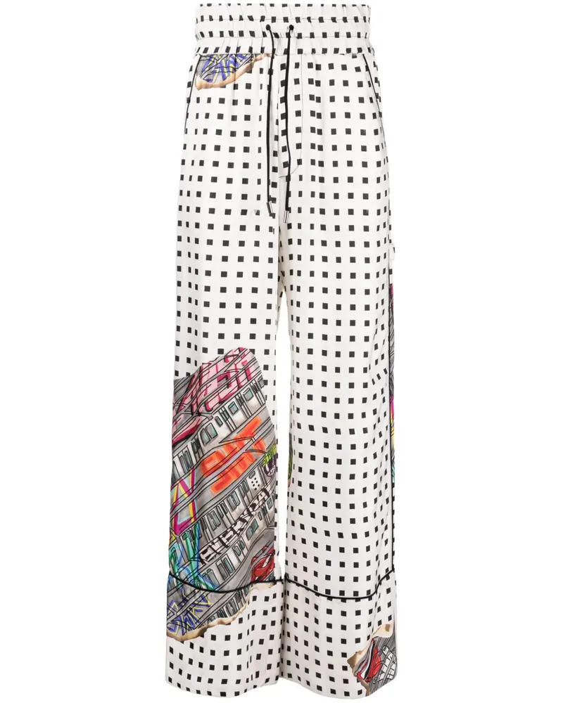 ROMEO HUNTE Dual Gender Wide-Leg-Hose - Weiß Weiß