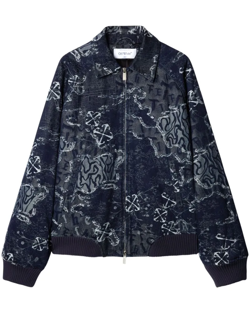 OFF-WHITE Bomberjacke mit Jacquardmuster - Blau Blau