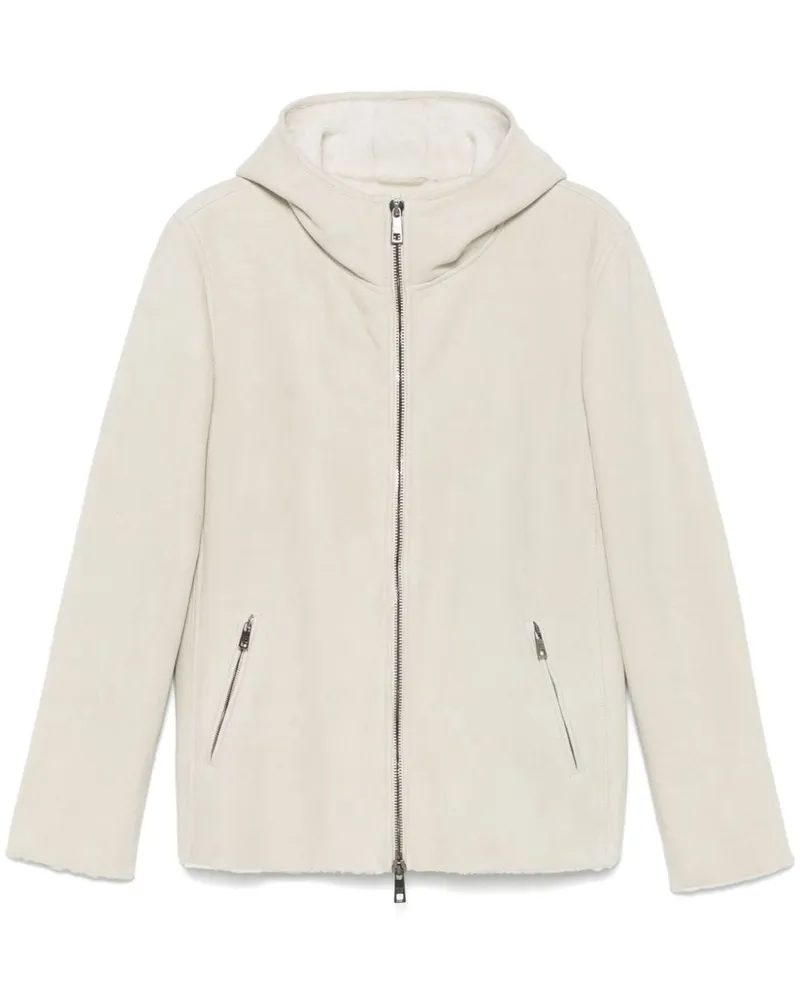Giorgio Brato Kapuzenjacke mit Shearling-Futter - Grau Grau