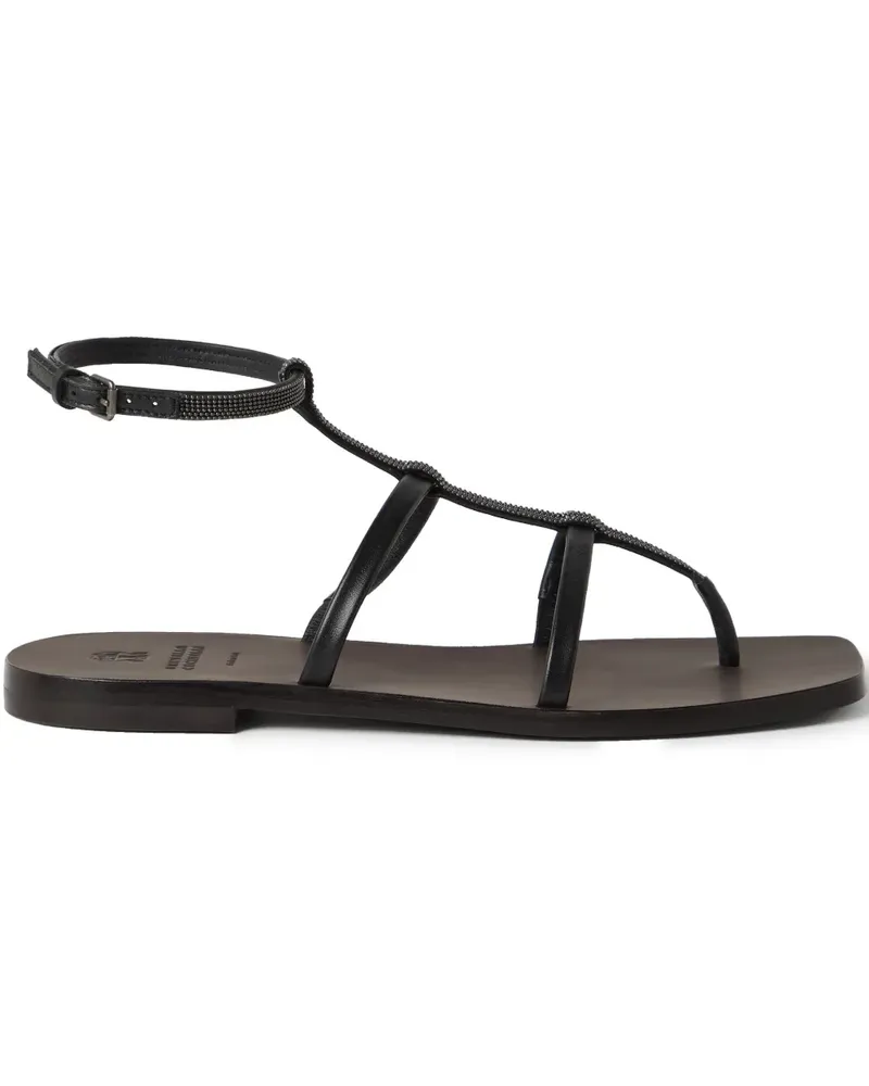 Brunello Cucinelli Sandalen aus Leder - Schwarz Schwarz