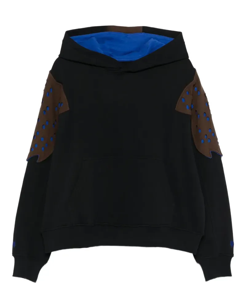 KIKO KOSTADINOV x Fox Lab Hoodie aus perforiertem Fleece - Schwarz Schwarz
