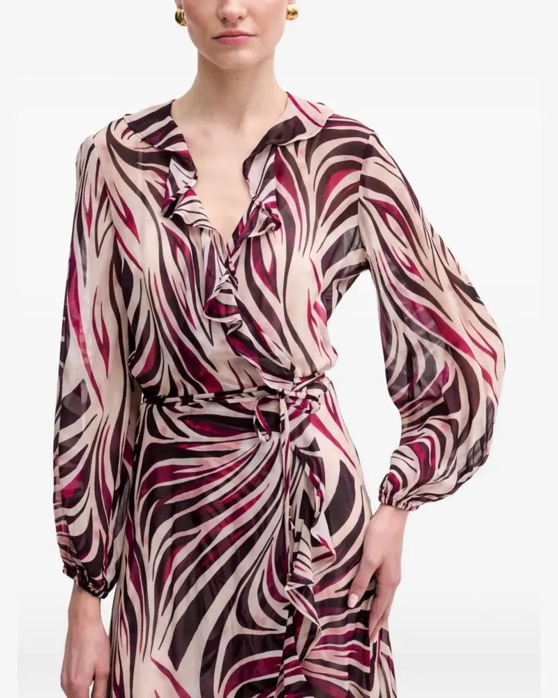 Twin-Set Wickelkleid mit Rüschen - Nude Nude