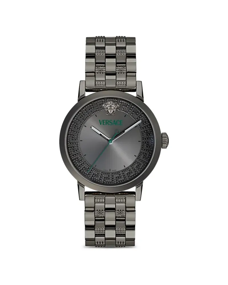 Versace Armbanduhr mit Greca-Muster 40mm - Grau Grau