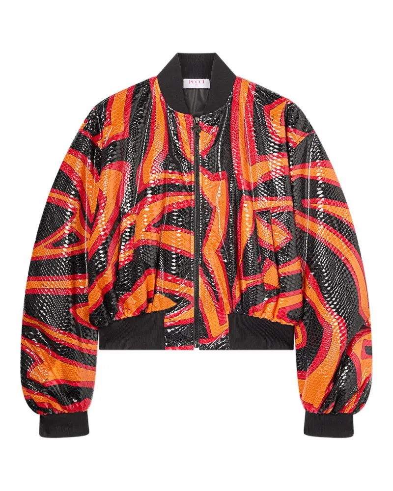 Emilio Pucci Labirinto-print bomber jacket - Orange Orange