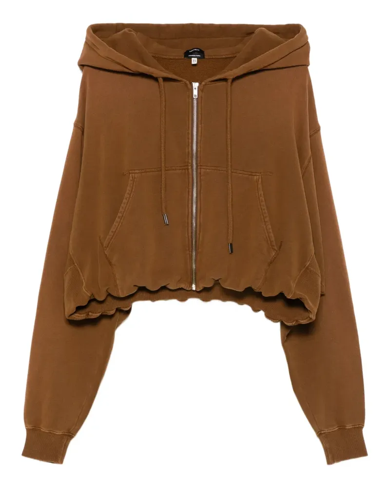 R13 Kapuzenjacke mit Reißverschluss - Braun Braun