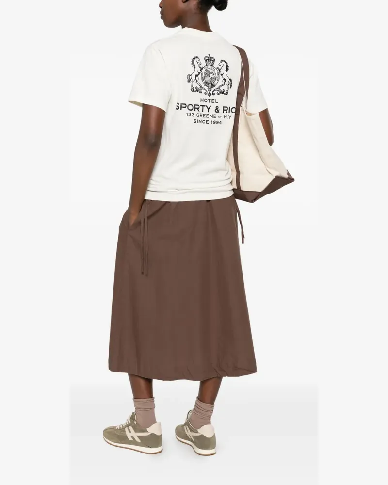SPORTY & RICH logo-print T-shirt - Nude Nude
