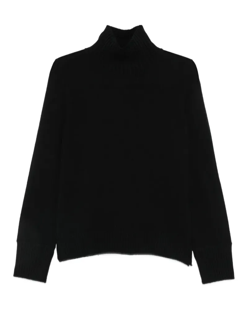 ALLUDE ribbed-trim mock-neck sweater - Schwarz Schwarz