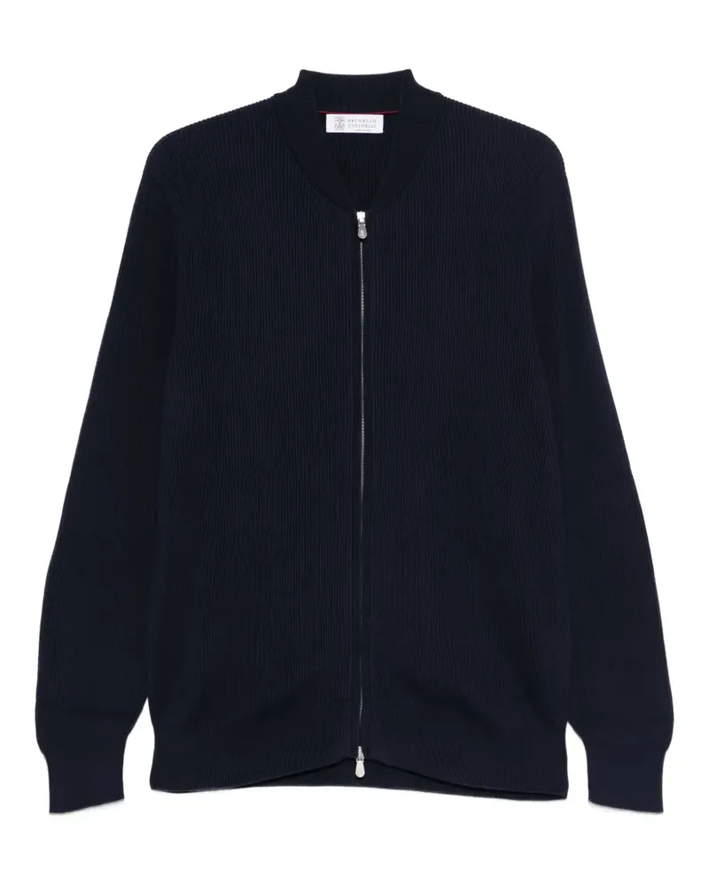 Brunello Cucinelli zip ribbed sweater - Blau Blau
