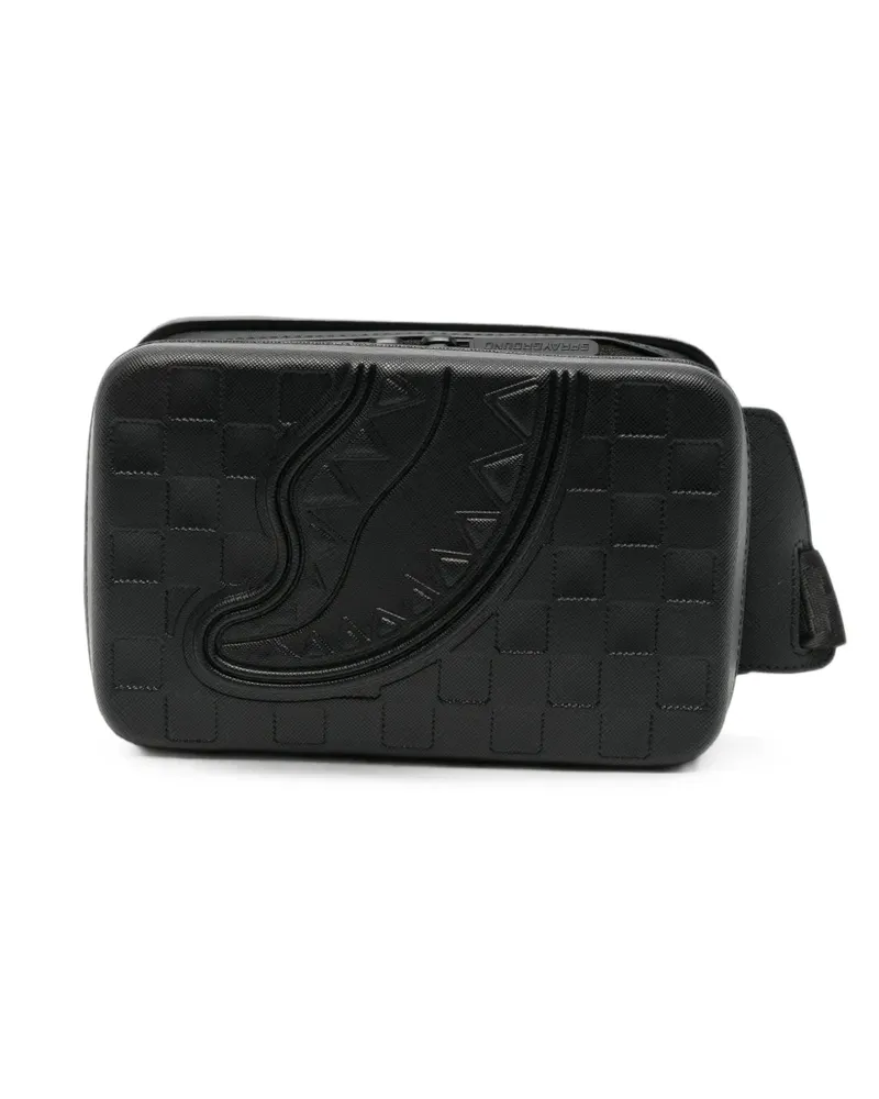 Sprayground Shark Mouth Schultertasche mit Prägung - Schwarz Schwarz