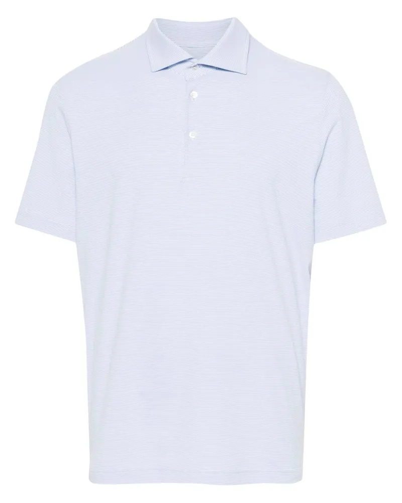 Fedeli Gestreiftes Zero Poloshirt - Blau Blau