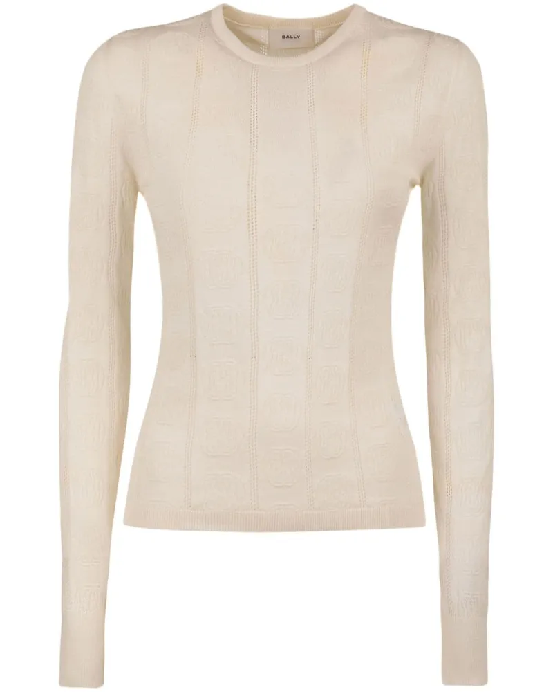 Bally Pullover mit Intarsienmuster Nude